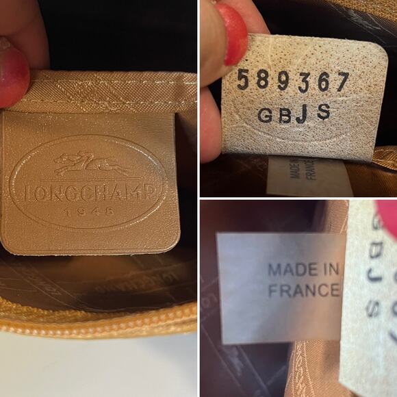 Vintage Longchamp Veau Foulonné Beige Leather Crossbody Shoulder Bag France - Picture 3 of 10